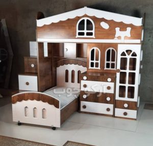 تخت مجموعه دو طبقه کلبه