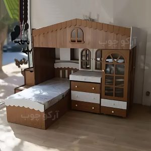 تخت مجموعه دو طبقه کلبه